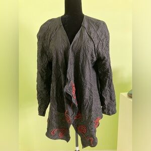 Deborah Cross Lagenlook artsy textile artist top blouse jacket art one of a kind